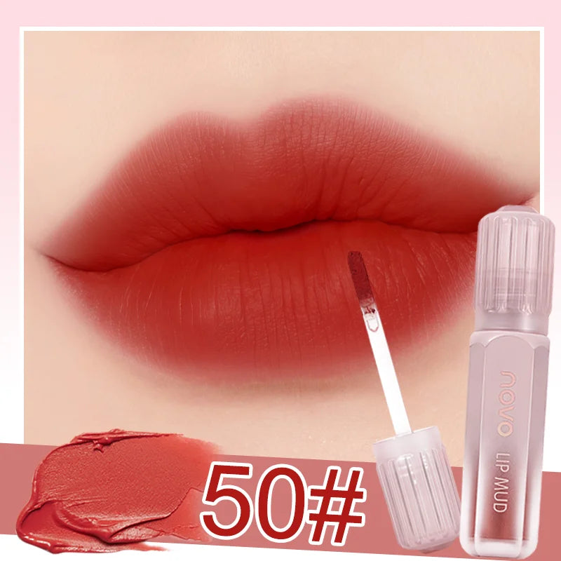 Matte Silky Velvet Lipstick, Creamy Texture, Long Lasting High Impact Color, Waterproof, Non-Stick Cup, Lip & Cheek Dual-Use,
