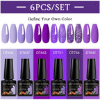 6pcs Nail Gel Polish Set Nude Pink Red UV/LED Nail Art Vernis Gel for Manicure Design All-Season Semi Permanent Quick Dry