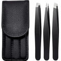 3pcs Premium Stainless Steel Eyebrow Tweezers Set - Precision Sharp Flat/oblique/pointed Tweezers Tweezers Set - Precision