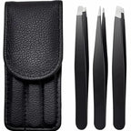 3pcs Premium Stainless Steel Eyebrow Tweezers Set - Precision Sharp Flat/oblique/pointed Tweezers Tweezers Set - Precision