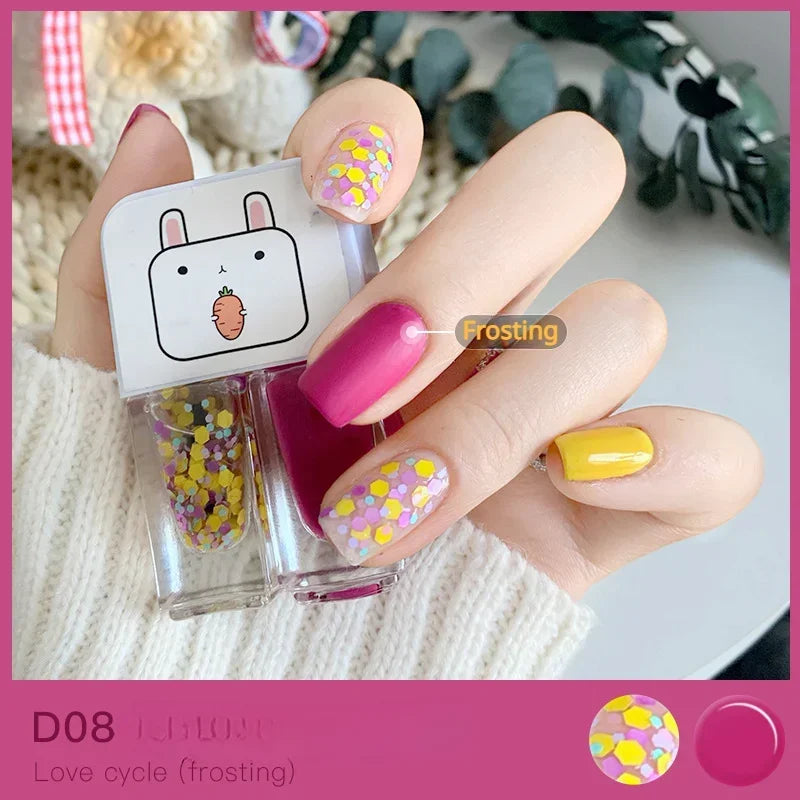 Water-based Nude Icy Women Children Nail Polish Twin Star Set No-bake Quick-drying Odorless Nail Polish Full Set Makeup
