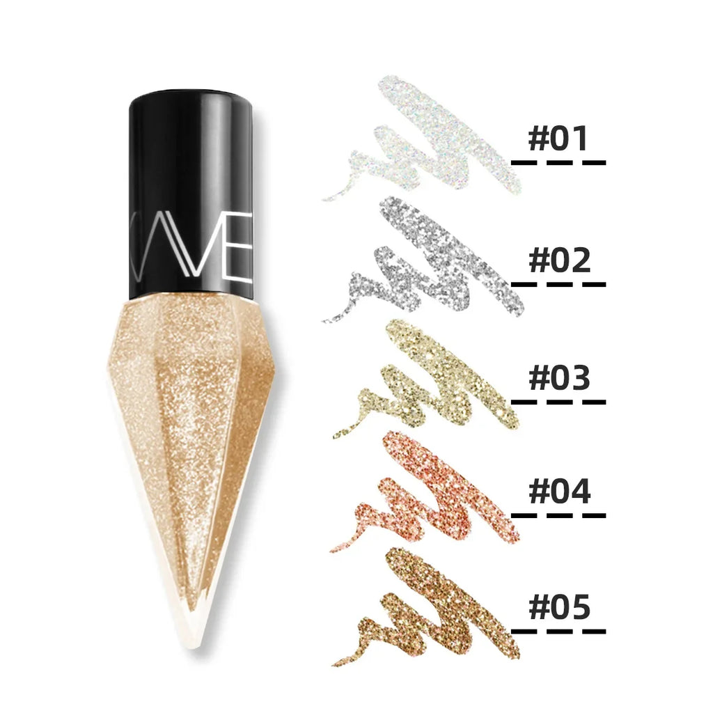 Pearlescent Diamond Gold Liquid Eyeshadow Eyeliner Stick Waterproof Glitter Sequins Rose Gold White Eyeliner Pen Korean Makeup