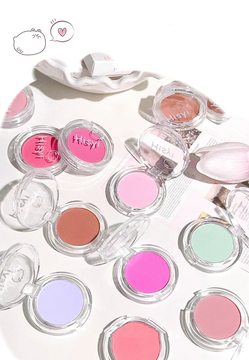 Monochrome Blush Palette Rose Orange Soft Mist Girl Blusher Powder Natural Face Makeup Matte Peach Rouge Contour Shadow Palette