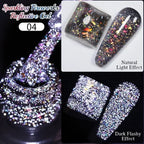 PUETNE 7.5ML Amber Moonlight Cat Magnetic Gel Nail Polish Winter Nails Jelly Glass Cat Eye Soak Off UV Semi-Permanent Varnish