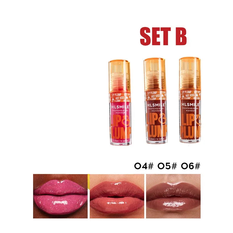 Duck Lip Plump Lip Oil Moisturizing Lip Gloss Mirror Water nature long-lasting  Gloss Gloss Pearl Lip Glaze Set