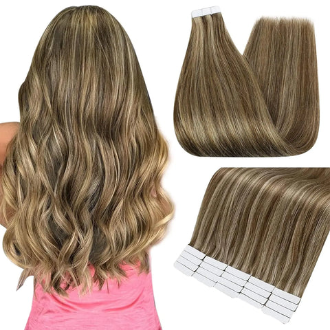 Full Shine Tape In 100% Remy Human Hair Straight Double Sided Blonde Comfortable Silky Natural Tape ins For Women