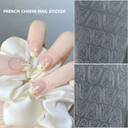 5 Sheets French Cheese Nail Stickers Decoration Self-Adhesive Hollow Lace Nail Art Decals Butterfly Star Shape DIY Nail Art Tool