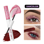 QIBEST Double Headed Diamond Glitter Mascara Long Lasting Colored Mascara Eyelashes Pink Blue Red Voluminous Waterproof Mascara