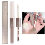 Double Head Face Contouring Stick 2 in 1 High Gloss Grey Brown Matte Nose Shadow Cream Brighten Highlighter Face Bronzer Makeup
