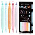 COOL STORY 5pcs Dual-ended Eyeliner Set Color Stamp Matte Long Lasting Quick Drying Waterproof Sweat Eyeliner