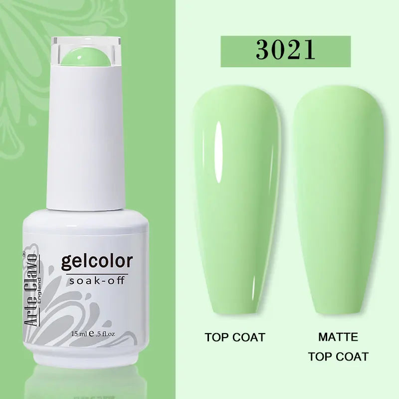Arte Clavo Transparent Nude Pink Color Jelly Gel Nail Polish Semi Permanent 15ml Top Coat Soak Off UVLED Varnish Nail Art Design