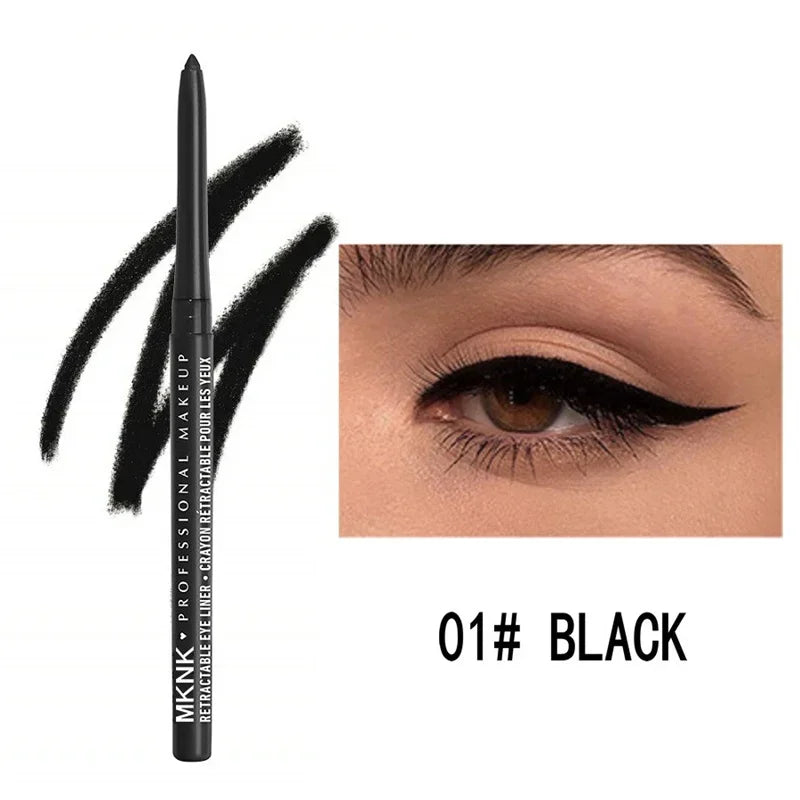Waterproof Black Eyeliner Pencils Smudge-Proof Long-Lasting Beginner-Friendly Eye Makeup High Pigment Black White Eye Liner Pen