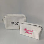 New Waffle Cosmetic Bag, Personalized Monogrammed Toiletry Bag, Embroidered Make Up Bag,Bridesmaid Makeup Bag, Wedding Gifts