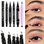 Black Eyeliner Stamp Triangle Dual-ended Liquid Eyeliner Waterproof Sweat-proof Quick Dry Eyeliner Makeup Seal Tool Cosmetics
