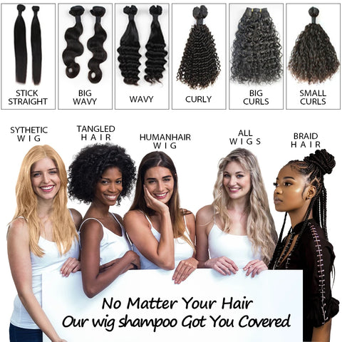 2 In 1 Wig Shampoo and Leave-in Conditioner Wig Care Solution Detangle Spray Anti-Frizz Moisturizes & Revitalizes Synthetic Wigs