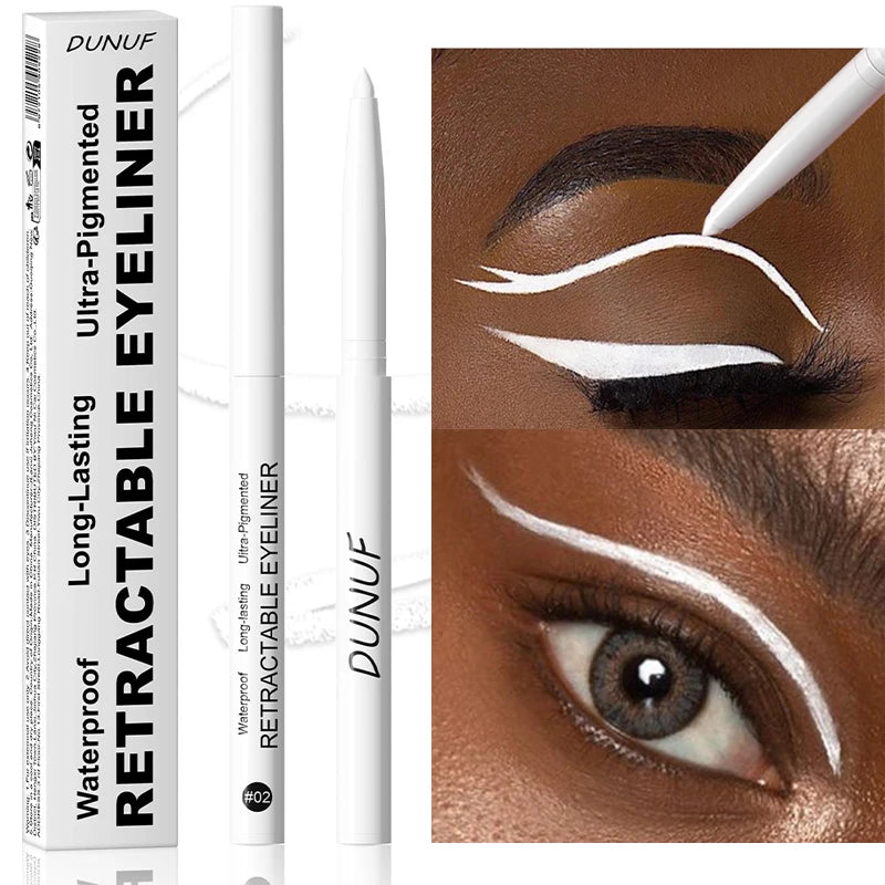 Waterproof Matte Blue Eyeliner Gel Pencil Ultra-fine Smooth Quick Dry Non-Smudge Easy Wear Black Brown White Eyeliner Pen Makeup