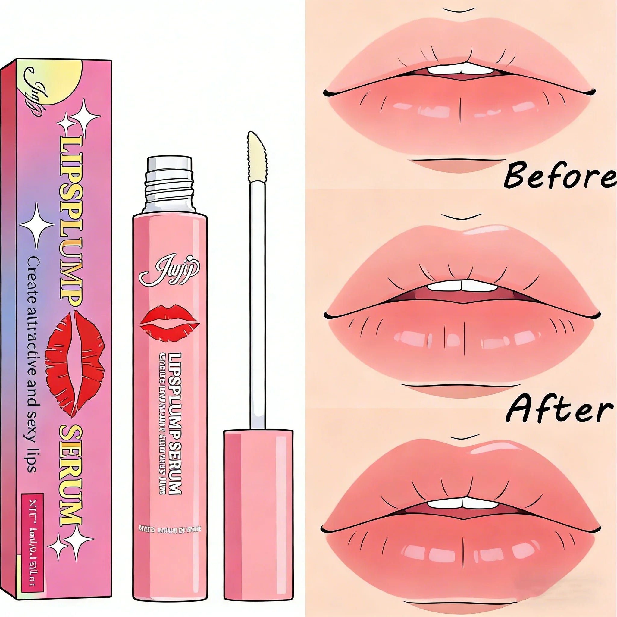 Lip Booster Plumping Serum Oil Hyaluronic Acid Moisturising Sexy Plumping Enhancer Stimulant Free Brightening Lightening Lines