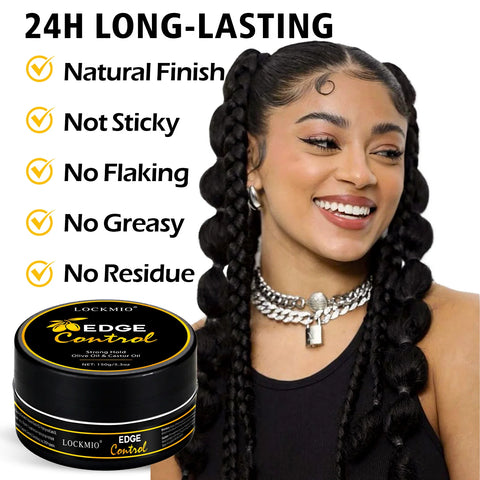 Natural Edge Control Wax With Olive Oil Moisturizing Finish Strong Hold Long-Lasting No Greasy For Wig Hair Styling Gel Cream