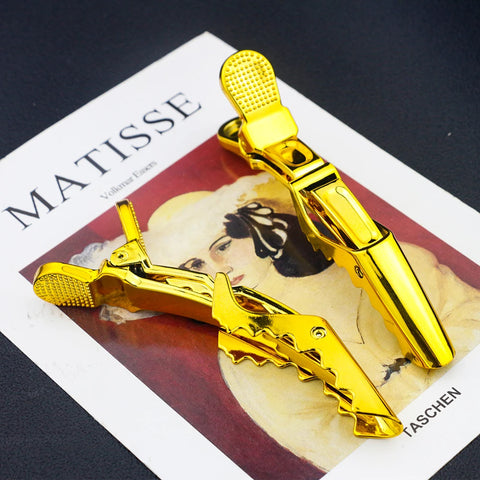 Professional Alligator Clip for Salon Hairdressing Hair Clips Styling Tools Accessories Golden Hair Cutting Sectioning Clips