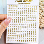 1Pc 3D Roman Letter Nail Stickers Gold/Silver/Black/Laser Alphabet Self Adhesive Decal Y2K English Words/Number Manicure Sliders