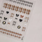 Autumn Winter Leopard Print Bow Nail Art Stickers 3D Thin Tough Nail Sticker Cute Bow Self Adhesive Nails Decorations Decals DIY
