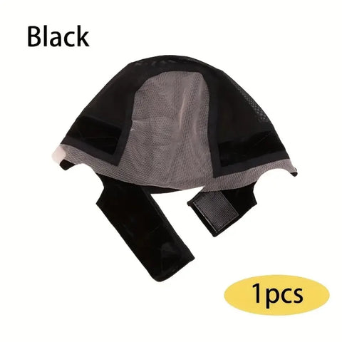 Women Lace Wig Adjustable Grip Cap Wig Caps for Non Slip with Ear-Cutouts Adjustable Velcro Headband,Gift of bandage and brushe