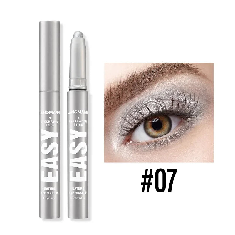 Smoky Dark Black Eyeshadow Pencil Stick Waterproof Pearlescent Matte Metallic Glitter Eye Shadow Highlighter Pen Make Up Tool