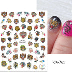 Press on Nails Tiger Symbol Nails Decals Design Fierce Wild Animal Leopard Decoration Manicure Stickers Nails Accessories Tools