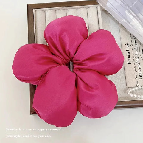 Sweet Solid Large Flower Soft Hair Band For Women Girl Lovely Hair Ornament Headband Hair Tie Scrunchie Fashion Hair Accessories