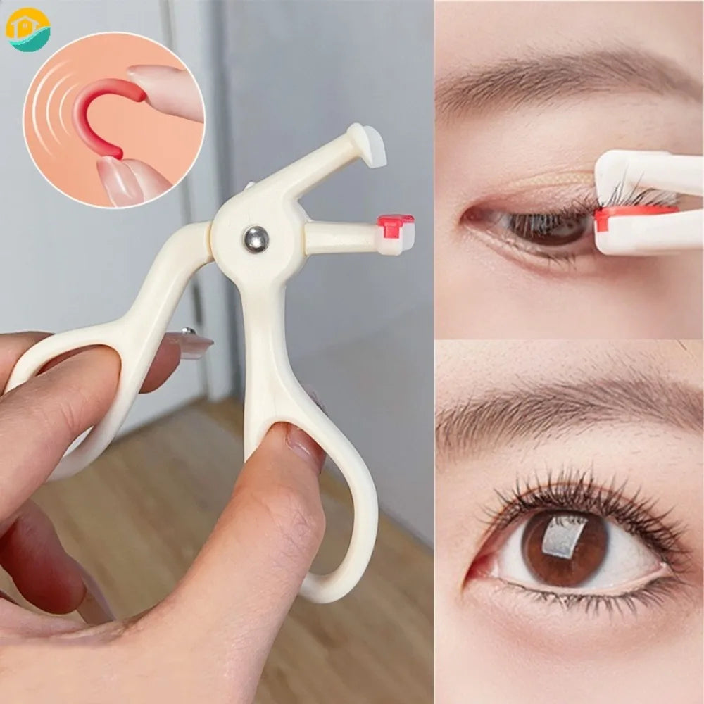 Lasting Portable Stainless Steel Wide-angle Local Eyelash Curler with Silicone Pad Curling False Lash Aid Clip Eye Beauty Tools