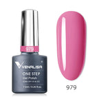 3 in 1 VENALISA  One Step Nail Gel Polish Full Coverage Gorgeous Color Soak off UV LED Nail Gel Varnish Nail Art Salon Lacquer