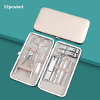 7/10/12/16/18pcs/set Manicure Cutters Nail Clipper Set Household Stainless Steel Ear Spoon Pedicure Scissors Tool For Beauty