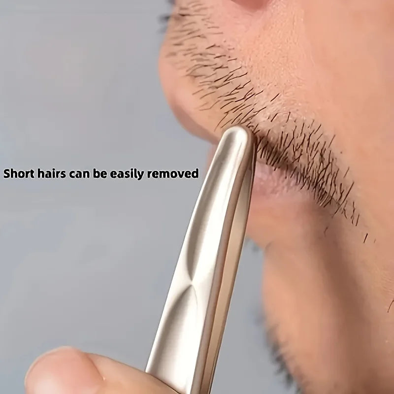 Round Head Stainless Steel Tweezers for Eyebrow Shaping, Mustache Trimming, Facial Hair Removal and Professional Salon Home Use
