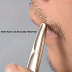 Round Head Stainless Steel Tweezers for Eyebrow Shaping, Mustache Trimming, Facial Hair Removal and Professional Salon Home Use