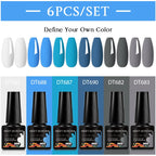 6pcs Nail Gel Polish Set Nude Pink Red UV/LED Nail Art Vernis Gel for Manicure Design All-Season Semi Permanent Quick Dry