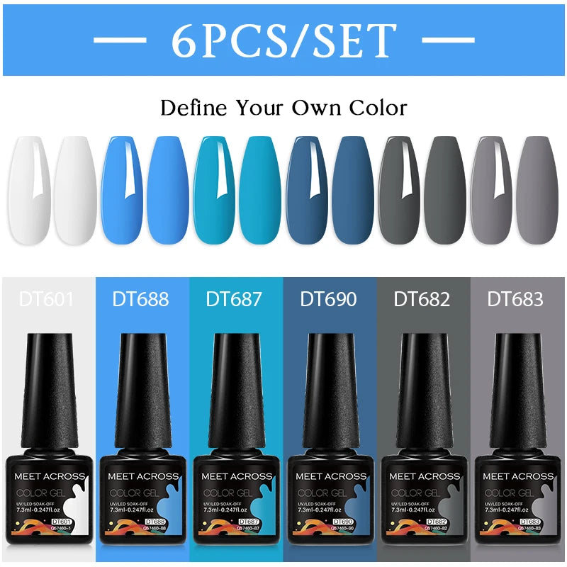 6pcs Nail Gel Polish Set Nude Pink Red UV/LED Nail Art Vernis Gel for Manicure Design All-Season Semi Permanent Quick Dry