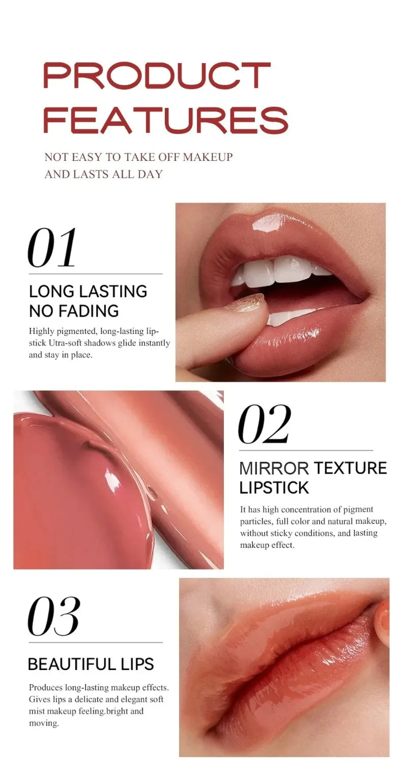Easy Coloring Gloss Lipstick Lasting Waterproof Matte Crayon Lip Gloss Stick High Pigmented Moisturizing Lip Liner Pen Makeup