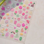 1pcs Dream Flower Window Shell Light Nail Art Stickers Japanese Flower Self Adhesive Stickers Press On Nails Decoration Decals