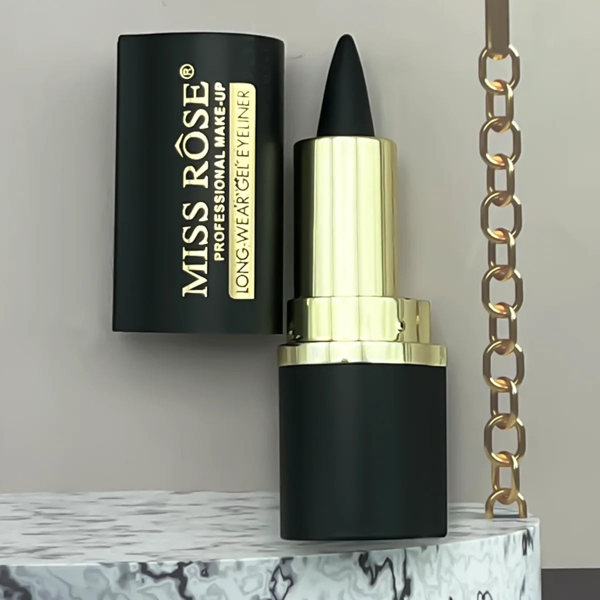 olid Eyeliner Cream, Black Eyeliner Gel Stick, Fast Drying Waterproof Eyeliner, Dual Use For Dark Lip Liner Pen