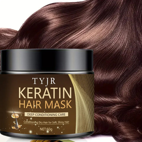 Keratine Magical Hair Mask Protein Straighten Repair Dry Frizzy Damaged Cream Pro Soft Smooth Shiny Deep Moisturizing Care 60g