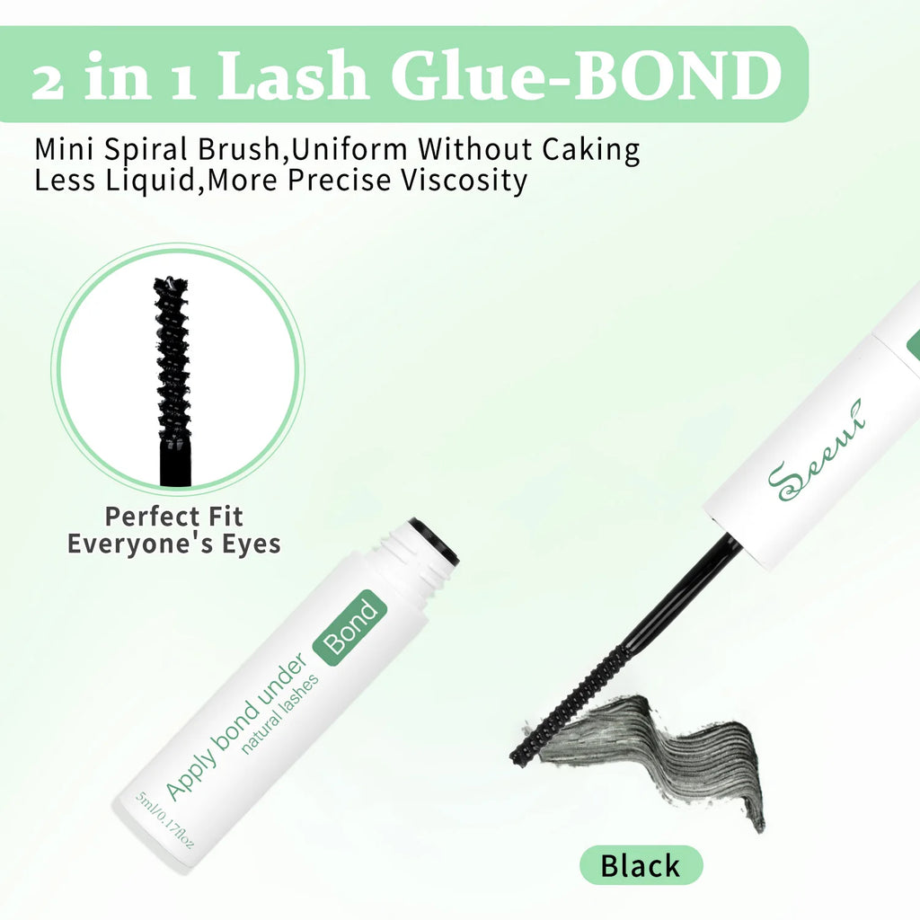 SEEUI Lash Clusters Kit Natural Look Large Capacity Lash Extension Kit with Lash Bond And Seal Eyelash Tweezers
