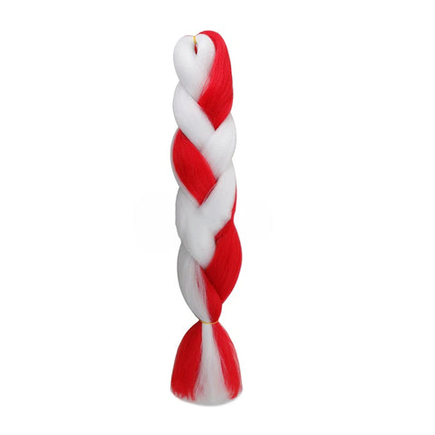 24Inch Synthetic Ombre Rainbow Mixed Colors Long Straight Box Jumbo Braids Hairpiece Crochet Hair for Women