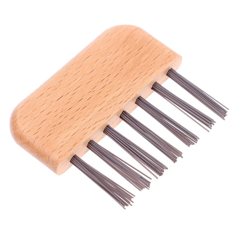 1PCS Wooden Comb Cleaner Delicate Cleaning Removable Hair Brush Comb Cleaner Tool Handle Embeded Tool