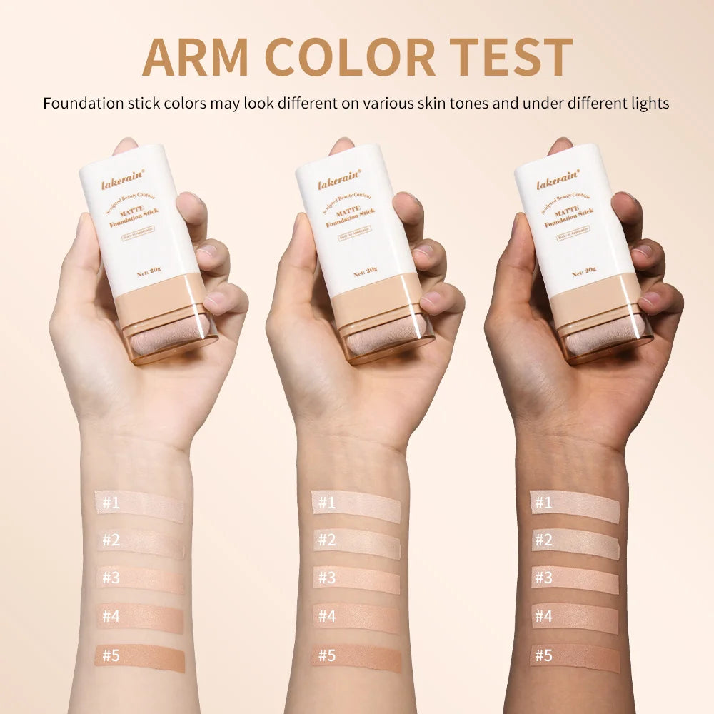 Matte Foundation Stick Waterproof Coverage Travel Flawless Eraser Foundation Stick Lightweight Enhance Skin Radiance Face Makeup
