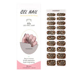 Leopard Semi-Cured Gel Nail Strips Simple Transparent Color Adhesive Long Lasting Gel Nail Stickers Harden In UV Lamp Need