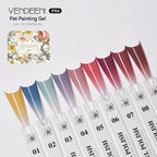 Vendeeni 9 Colors Patting Painting Gel Nail Polish Blooming Transfer Design UV LED Soak Off Gel Varnish Gradient Pat Gel Palette