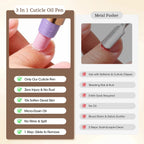 RSNAIL 3-in-1 Cuticle Oil Pen with Ceramic Nail Pusher for Hangnails Dry & Damaged Nails -Nail Care Pen for Repair & Nourishment