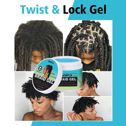 GOIPLE 100g Tea Tree Mint Braid Styling Gel Edge Control Frizz Smooth Hair Wax Pomade Loc Twist Braiding Cream For African Women