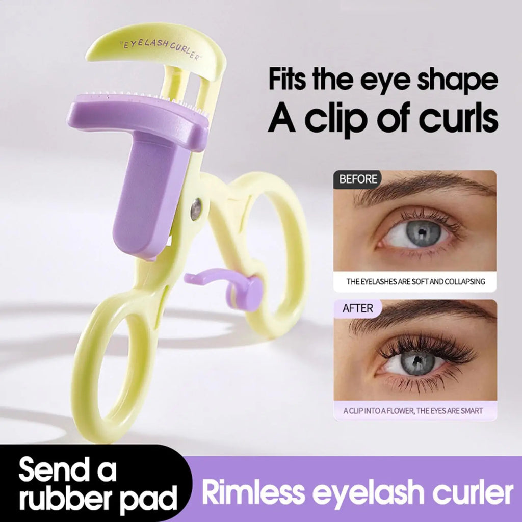 Eyelash Curlers No Pinching Portable Frameless Eyelash Curler Natural Long-Lasting Curl Eyelashes Shaping Eye Makeup Easy To Use