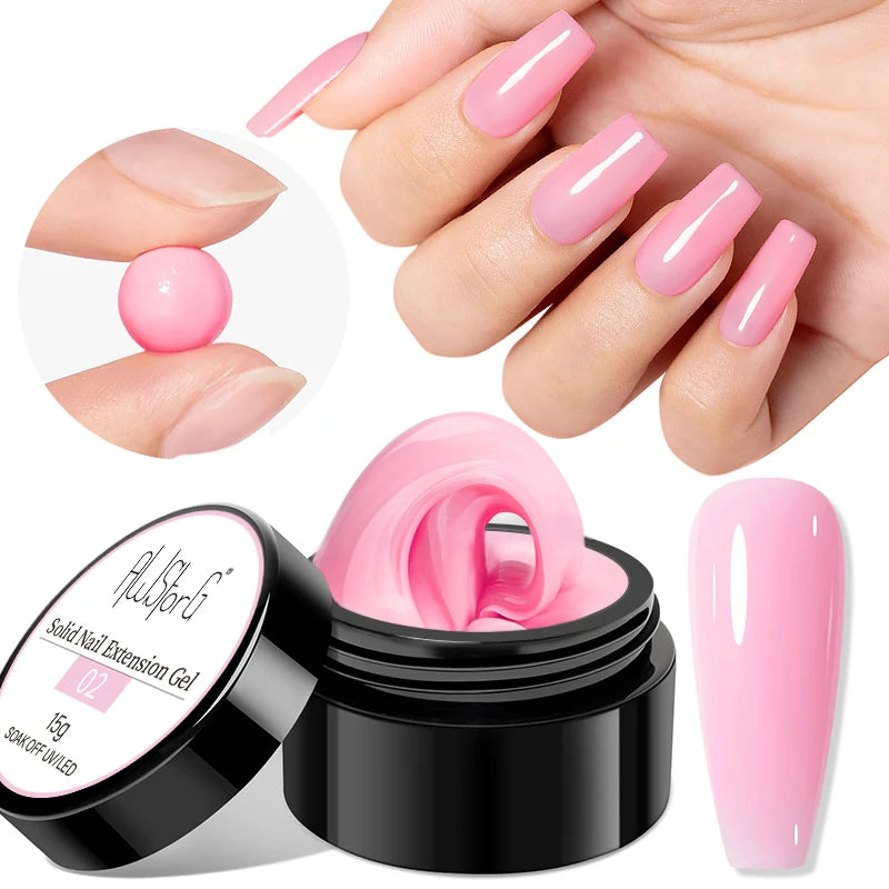 AWStorG 1Pcs/5Pcs 15g Non Stick Hand Extension Gel Nail Polish Carving Flower Nail Art Shaping Solid Acrylic Nail Gel Varnish